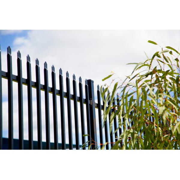 Metal Wrought Iron Garrison Fence Panels Press Top Galvanized 1.8m Height