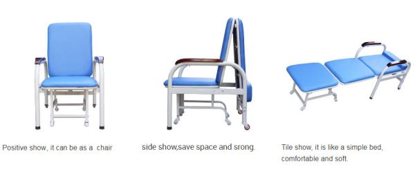 Multifunction Medical Folding Chair , PVC Anti Water Hospital Sleeper Chairs