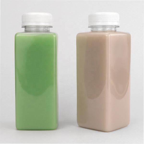 Wide Mouth 2 Oz Square Plastic Bottles Portable Fresh Juice Bottles