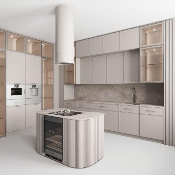 Kitchen Furniture Luxury Wooden Wall Hanging Smart Custom Small Home Modular Kitchen Cabinet Modern Design