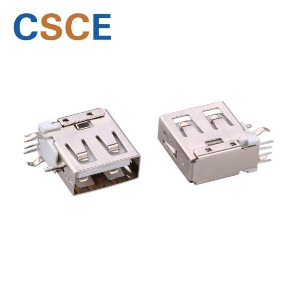 Side Insert USB Male Female Connector Short Body L 14mm White USB 2.0 AF Type