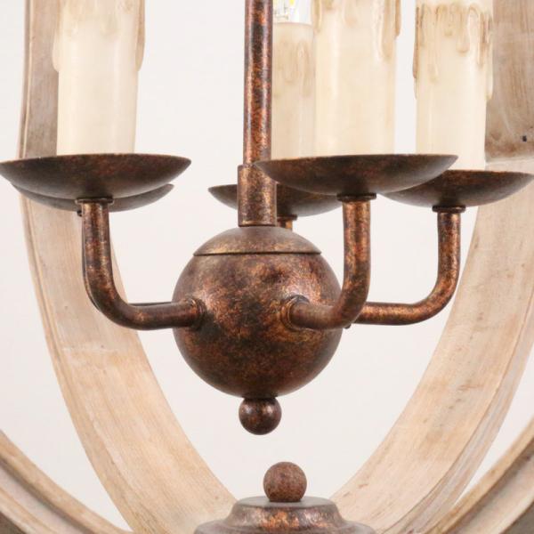 Metal and wood orb chandelier for indoor home lighting (WH-CI-77)