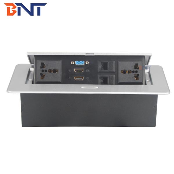 double network interface hidden design desktop pop up media socket box BD630-6