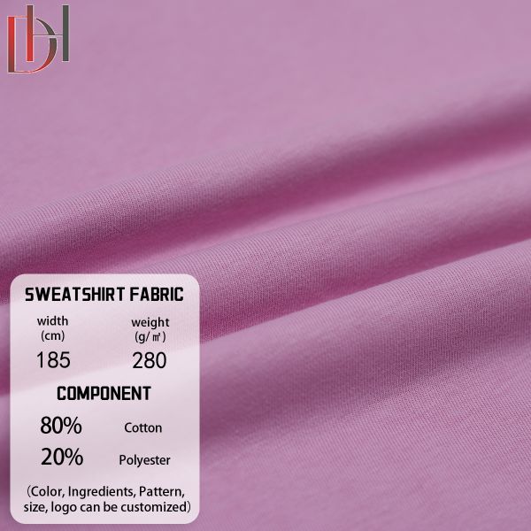 Organic 80% Cotton 20% Polyester Cotton Spandex Fabric Hooded Shirt French Terry Fabric