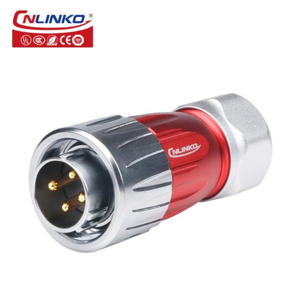 Cnlinco M20 Electrical Power Metal Circular Connector Waterproof Male Female 4 Pins Connectors