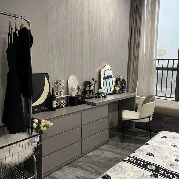 Rock Plate Modern Makeup Table Luxury Dressing Table With Drawers Hotel Bedroom