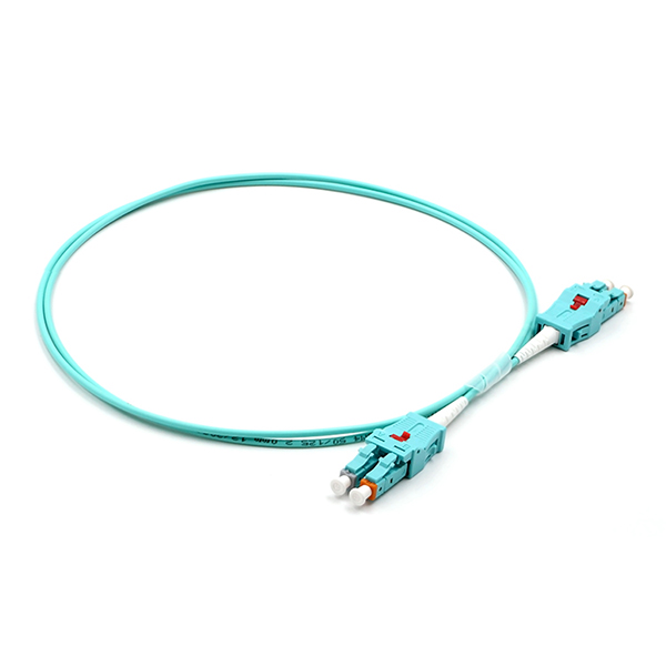 LC Uniboot To LC Uniboot Кабель для оптоволоконного патча Duplex OM3 Multimode OFNR 2.0mm Aqua