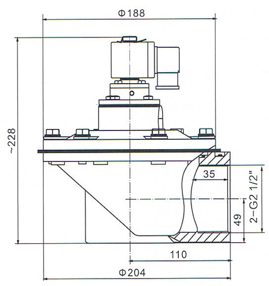 DMF-Z-62S 2.5'' DMF-Z-62S SBFEC тип соленоидный импульсный реактивный клапан для пылесоса 24V 220V