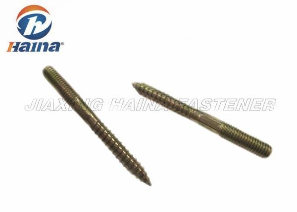 Color Zinc Plated M10x94 Hanger Bolts For Furniture , Double Head Dowel Screw