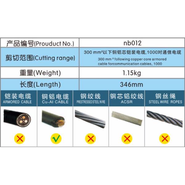 J40 Ratchet Types Cable Cutter for for Armored cable and Copper and Aluminum Cable 300mm2