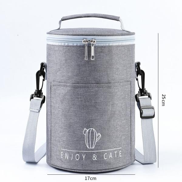Adjustable Shoulder Strap Insulated Reusable Lunch Bag for Women Allover Print Food