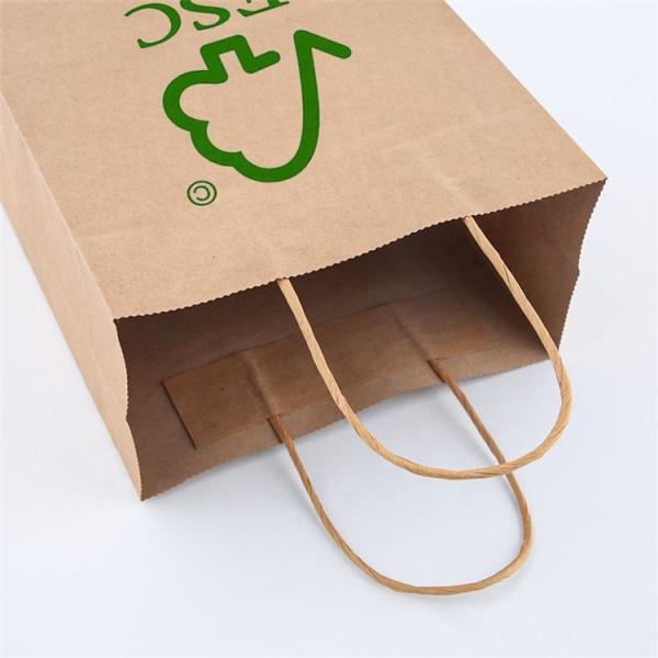 100% Biodegradable 10x5x13 Kraft Bags Kraft Paper Gift Bags Strong Bottom