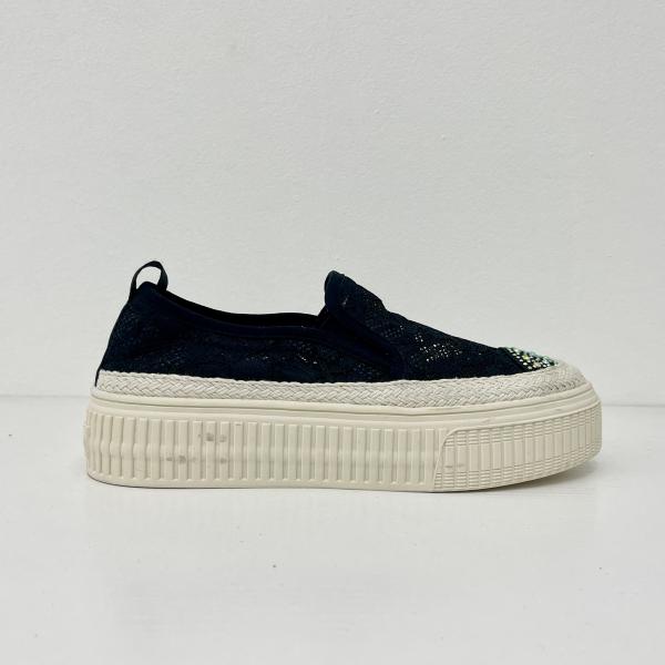 Women comfort breathable espadrilles with mesh upper and mid-top