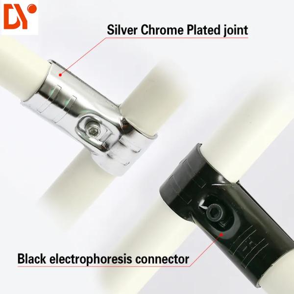 Chrome Lean Pipe Connector ESD Pipe Joint Lean System Accessories for Workbench and Trolley Cart