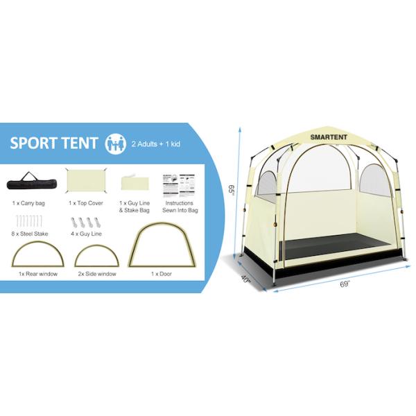 40*69*65Inch UV Protected Pop Up Sports Tents with Mesh Windows Easy Set Up Carrying Bag and Stakes Included