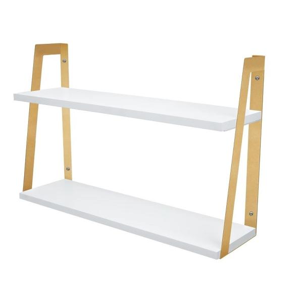 Home Furniture 2-Tier Modern Rustic Floating Wall Shelves with Wall Mounting Design