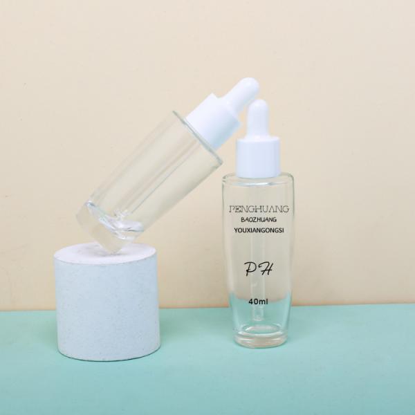 Garrafa de vidro 40ml do soro da loção do conta-gotas da imprensa da garrafa do conta-gotas do óleo