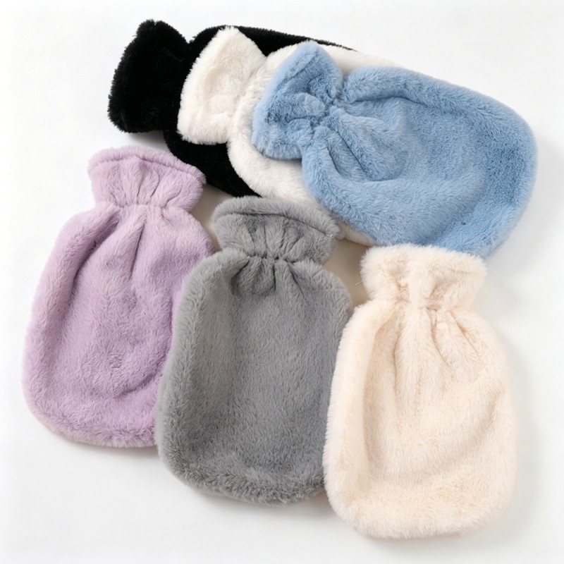 Reusable PVC Hot Water Bag Plush Cover Home Houseware For Hand Warming