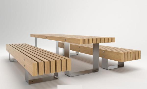Luxury Garden Furniture Dining Table Set with Bench Chair Garden wood Table bench sets Manufacture