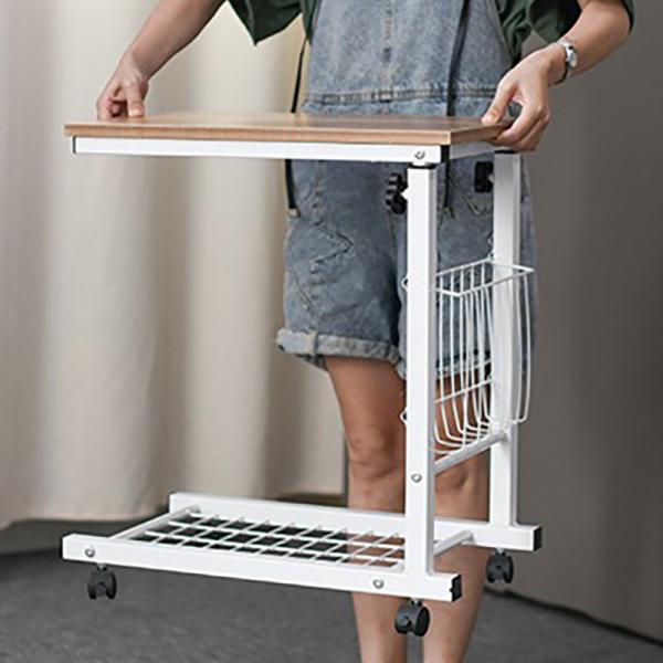 Student Study Height Adjustable Computer Desk Wooden Modern Cheap Coffee Table with Wheels Laptop Stand Work Station