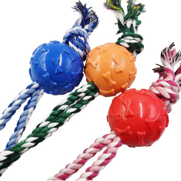 Зубы очищая игрушки жевания любимца воюют игрушка 54G собаки веревочки теннисного мяча