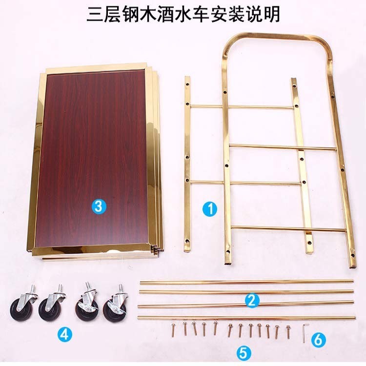 Foods and Beverages Stainless Steel Food Serving Trolley with Customized Caster Size