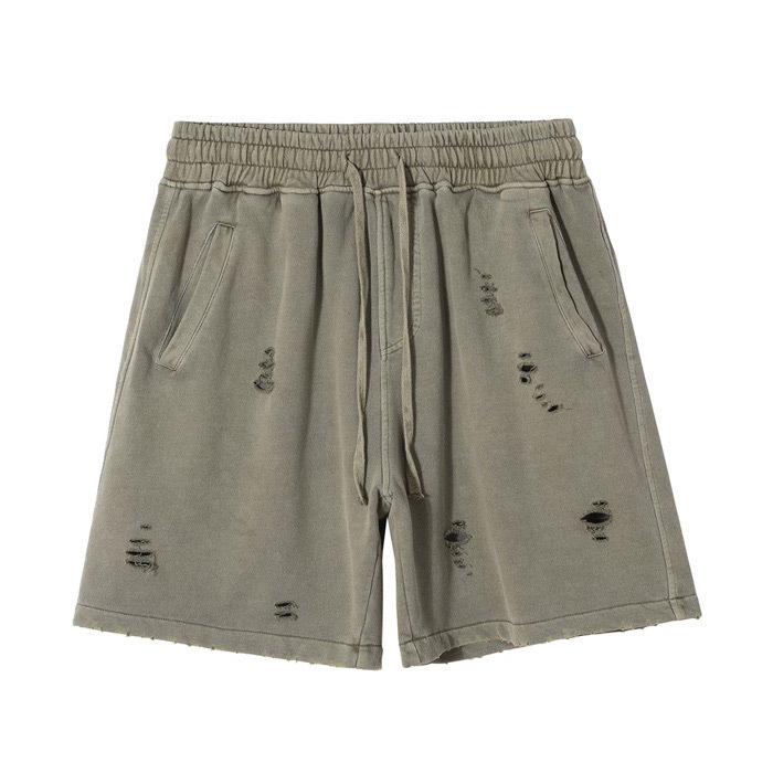 350GSM Sports Sweat Shorts Heavyweight Distressed Ripped Shorts Unisex