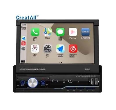Creatall 7-Inch Telescopic All-in-One CarPlay Radio with MP5 MP4 Card Slots for BT Wireless Hands-Free Player