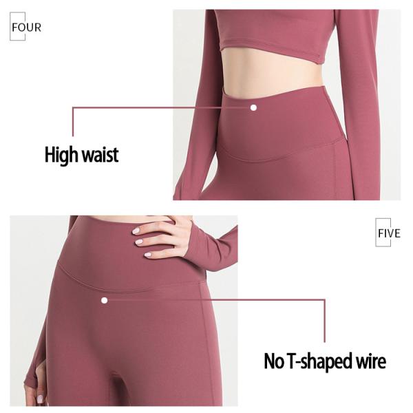 Long Sleeve Two Piece Yoga Outfits Moisture Wicking Yoga Pants And Tops Sets