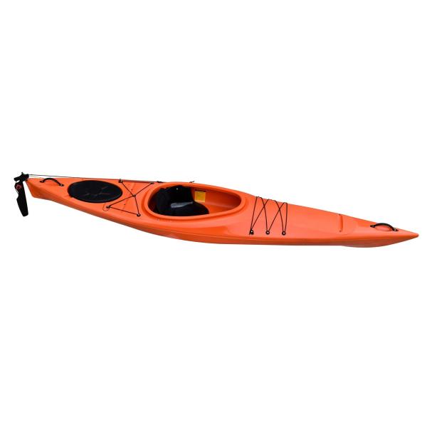 UV Resistant 12 Foot Sit In Kayak , Orange Color Sit Inside Tandem Kayak With Rudder