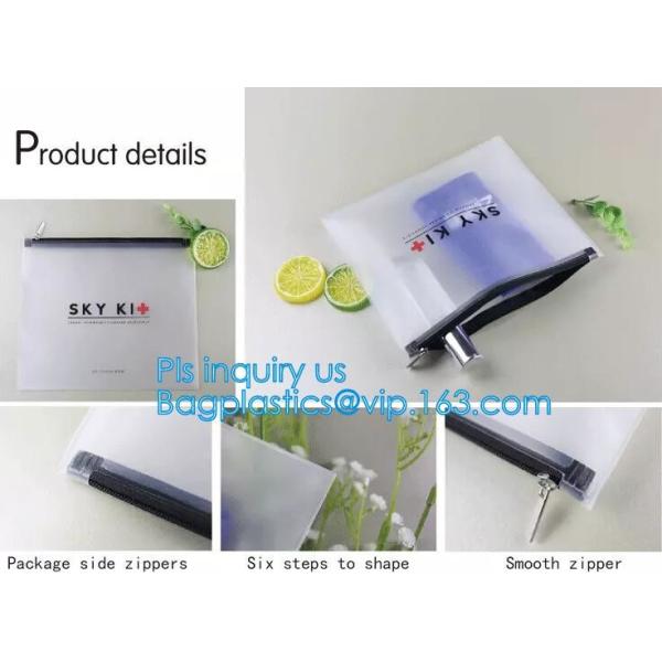 PVC Stationery ruler set packaging bag with slider, fabric slider zip bags, slider PVC cosmetic bag,pencil bag