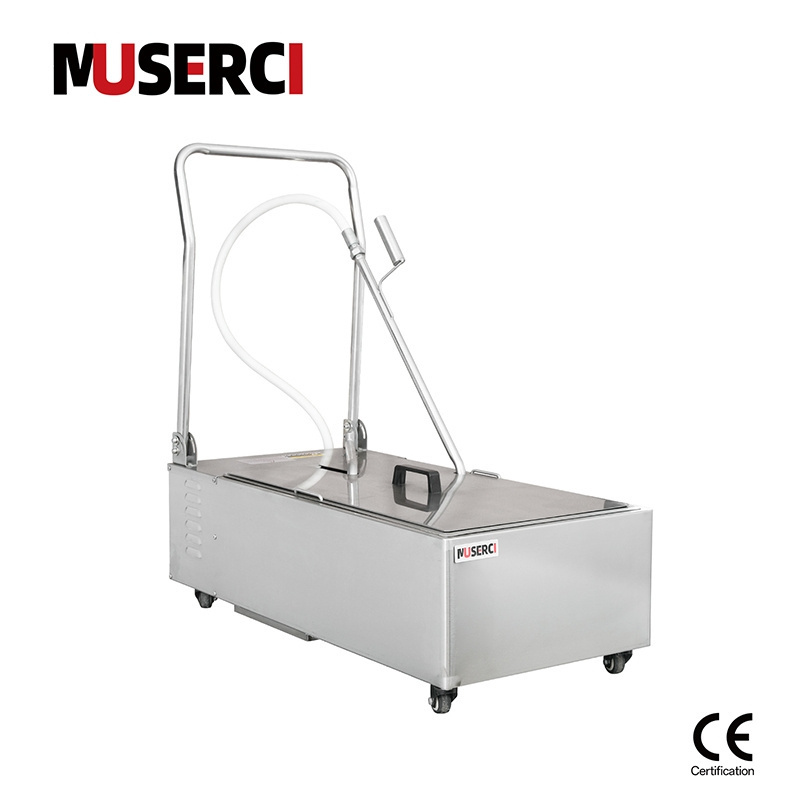 Commercial Portable Fryer Oil Filter Machine 48L Capacity 220V 550W