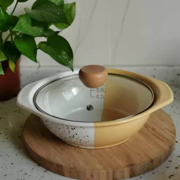 Handmade Enamel Carbon Steel Casserole Cooking Pot For Food Preparation Customized Color