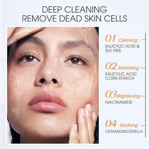High Quality Korean Hyaluronic Acid Whitening Facial Cleanser Cream Anti-acne Herbal for Women