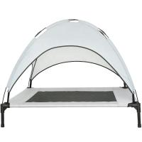 Cama aumentada exterior de acampamento 7in de dobramento branca do cão da cama BSCI do cão com dossel