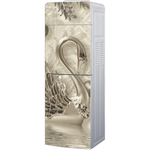 Big Model Hot Cold Water Dispenser With Refrigerator Cabinet 3 Taps