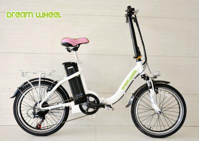 25km/h Electric Folding Bike 20 Inch Wheels , Ladies Fold Up Electric Bike With Shimano Derailleur