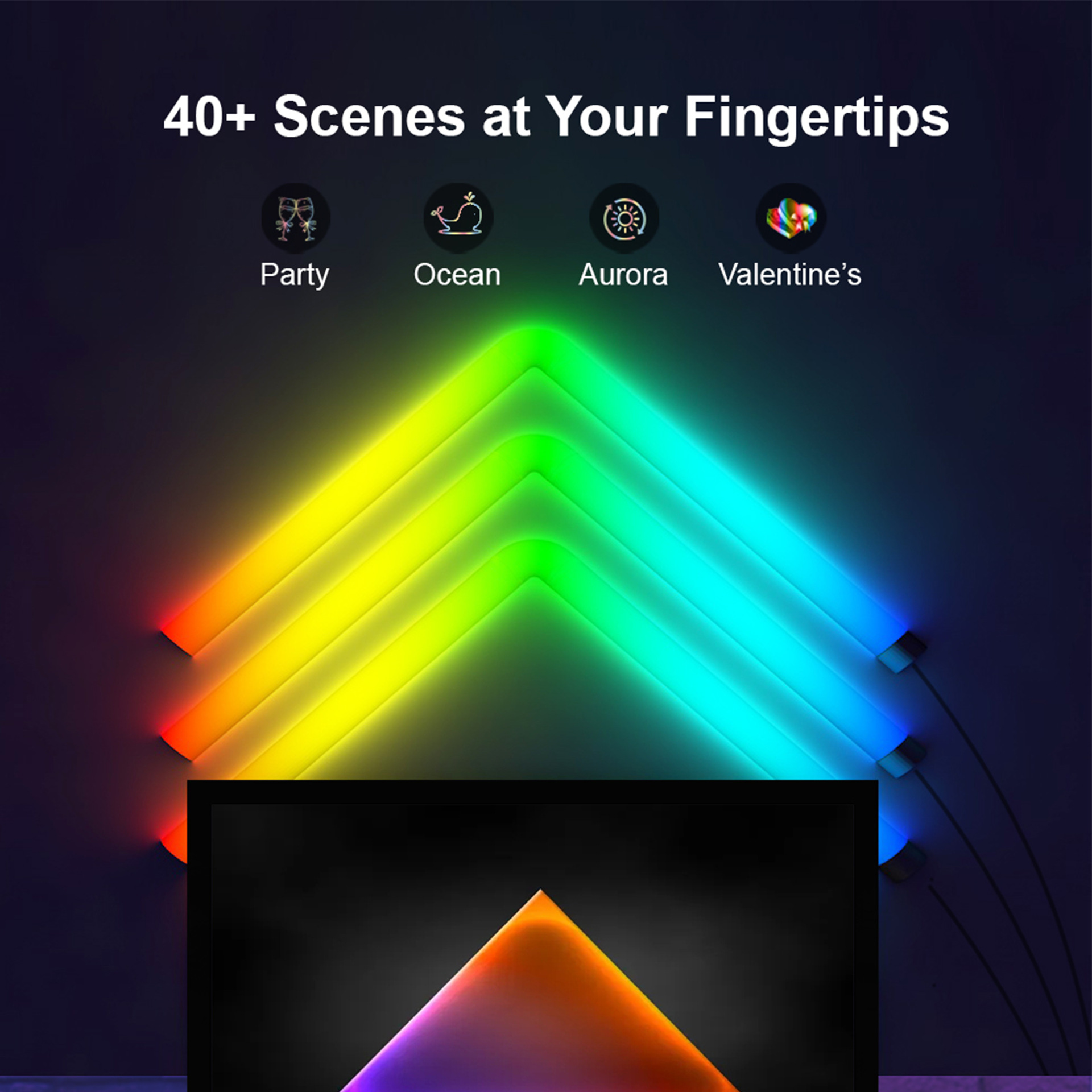 Многоцветные треугольные RGB настенные фонари