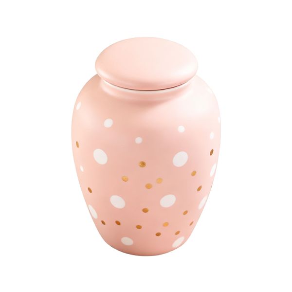 Ceramic Pet Urns Cute Dot Pattern Private Label Supplier
