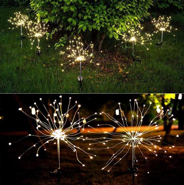 2 Modes Warm White 6W Decorative Solar Garden Lights Firework