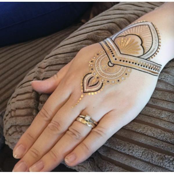 Jewel temporary gold tattoo, Custom temporary gold tattoo, fake tattoo