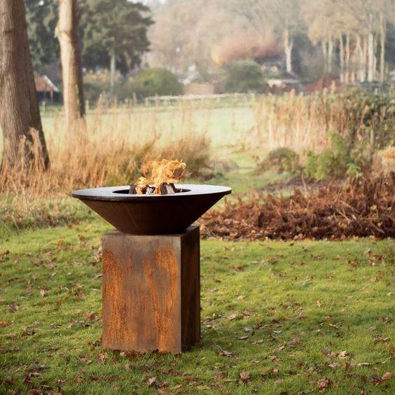 Fácil de limpar Grill de aço corten com captador de cinzas removível