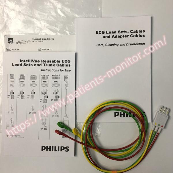 989803145121 a ligação de philip ECG dos acessórios do monitor paciente ajustou IEC ICU M1674A da pressão de 3 Leadset