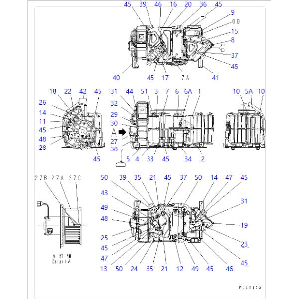 TW503700-2532 TW5037002532 Evaporator Applied To KOMATSU Excavator PC100 PC100L PC120 PC120SC