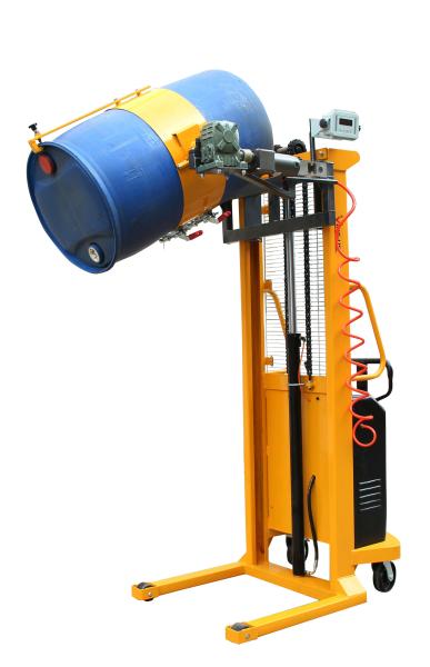O elevador elétrico do descarregador do cilindro da empilhadeira para transportar, empilhar, girar e tornar mais pesada rufa