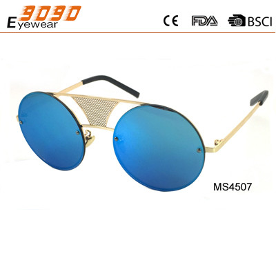 Hot sale style round metal sunglasses ,UV 400 Protection Lens