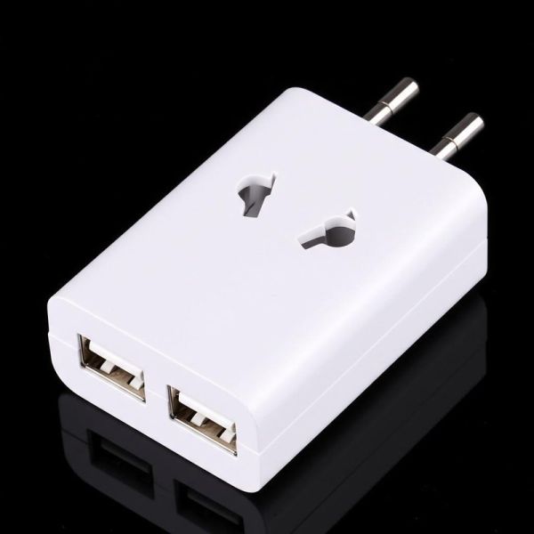 White ABS PC 2 USB Charging with Reliable Performance