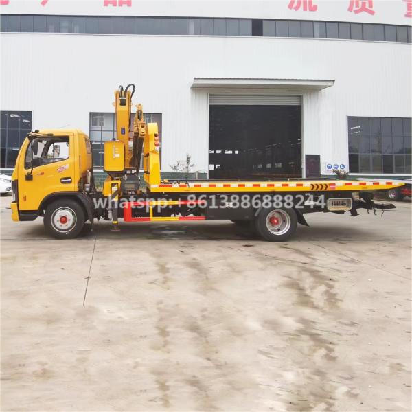 DONGFENG 4 * 2 Remorque de dépannage routier avec grue Dépanneuses avec grue Grue montée sur camion