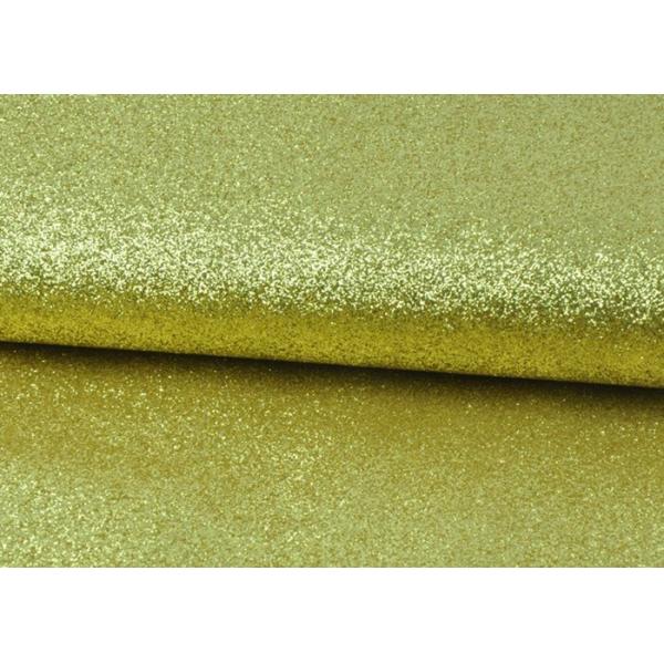 Sparkly Fine Pu Glitter Fabric Eco Friendly PU Synthetic Material Plain Color