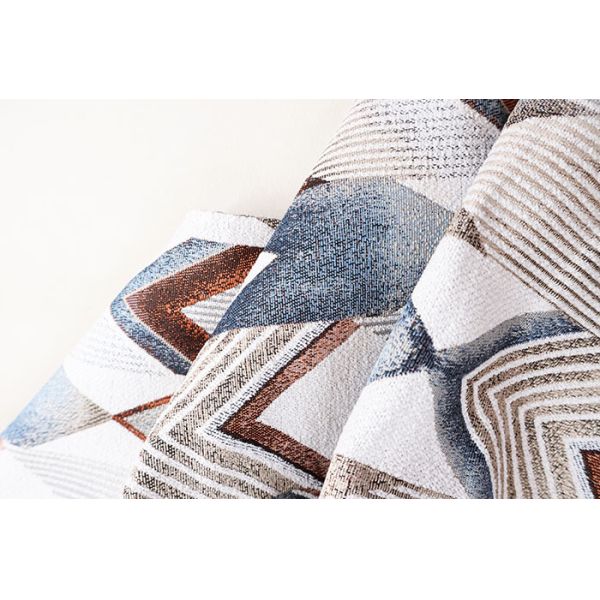 100% Polyester Geometric Diamond Woven Jacquard Fabric For Home Textile